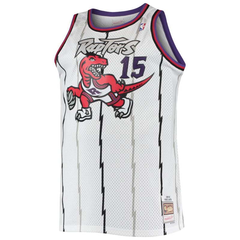 Vince Carter Toronto Raptors Mitchell & Ness 1998/99 Big & Tall Hardwood Classics Swingman Jersey - White - Image 2