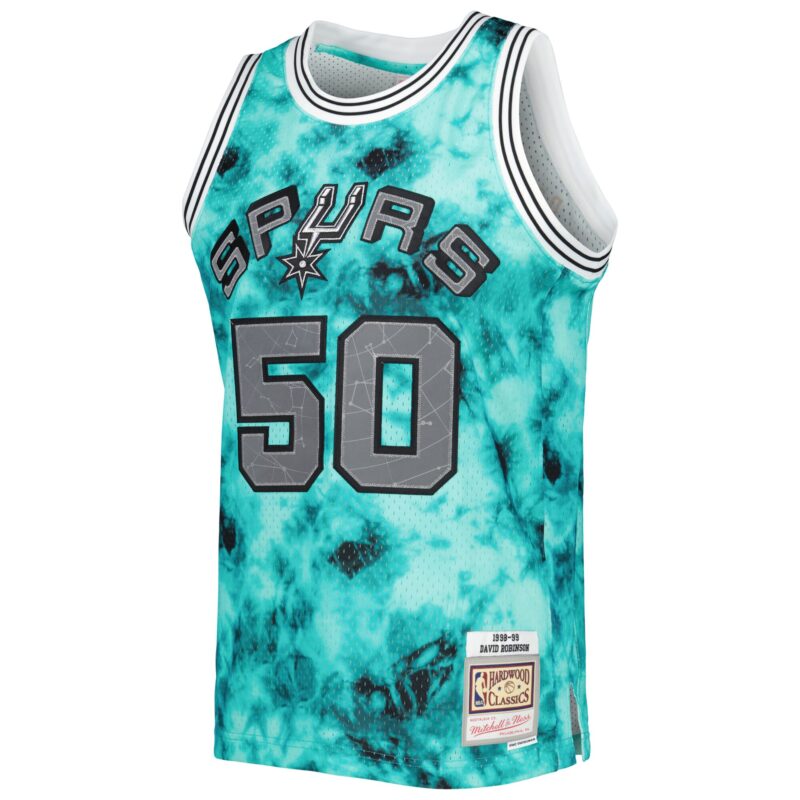 David Robinson San Antonio Spurs Mitchell & Ness 1998/99 Galaxy Swingman Jersey - Teal - Image 2