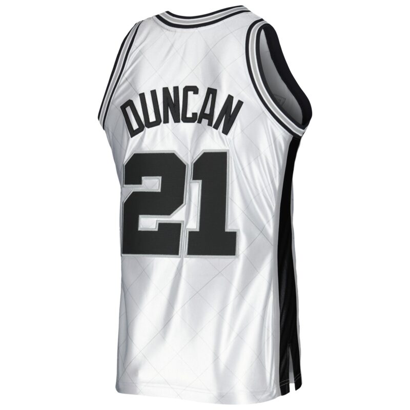 Tim Duncan San Antonio Spurs Mitchell & Ness 1998/99 Hardwood Classics 75th Anniversary Swingman Jersey - Platinum - Image 3