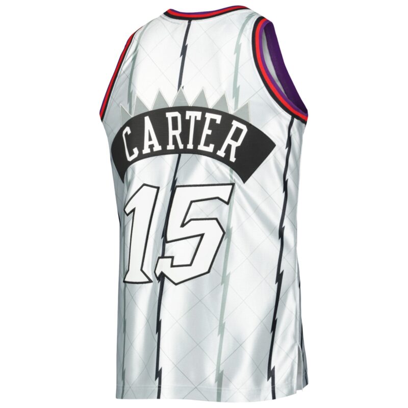 Vince Carter Toronto Raptors Mitchell & Ness 1998/99 Hardwood Classics 75th Anniversary Swingman Jersey - Platinum - Image 3