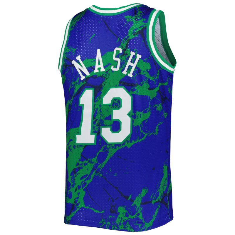 Steve Nash Dallas Mavericks Mitchell & Ness 1998/99 Hardwood Classics Marble Swingman Jersey - Blue - Image 3