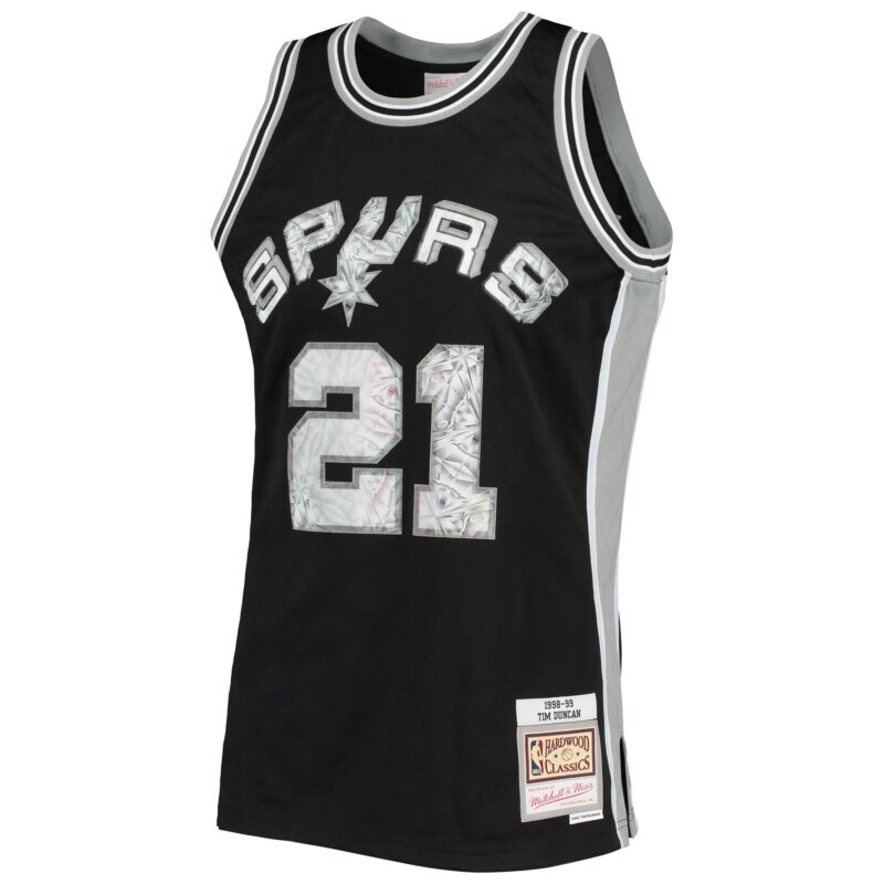 Tim Duncan San Antonio Spurs Mitchell & Ness 1998/99 Hardwood Classics Basketball 75th Anniversary Diamond Swingman Jersey - Black - Image 2