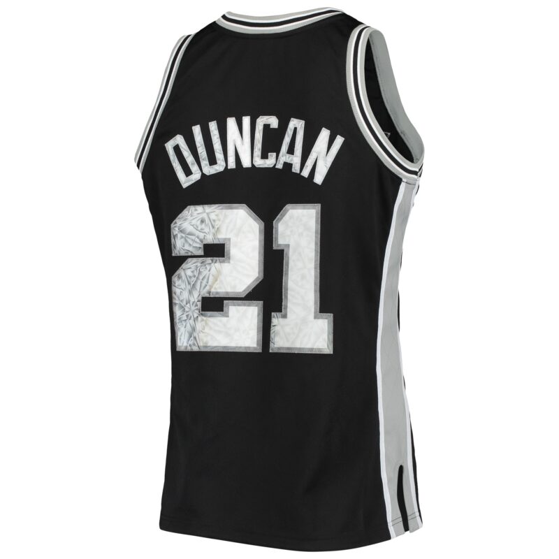 Tim Duncan San Antonio Spurs Mitchell & Ness 1998/99 Hardwood Classics Basketball 75th Anniversary Diamond Swingman Jersey - Black - Image 3