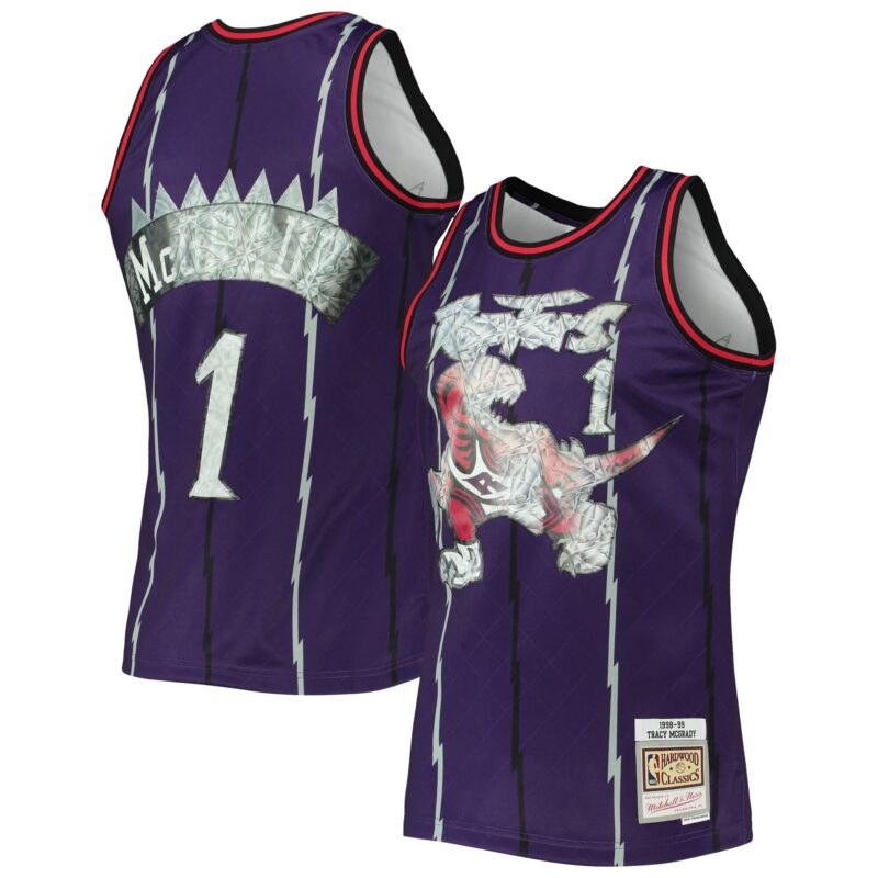 Tracy McGrady Toronto Raptors Mitchell & Ness 1998/99 Hardwood Classics Basketball 75th Anniversary Diamond Swingman Jersey - Purple