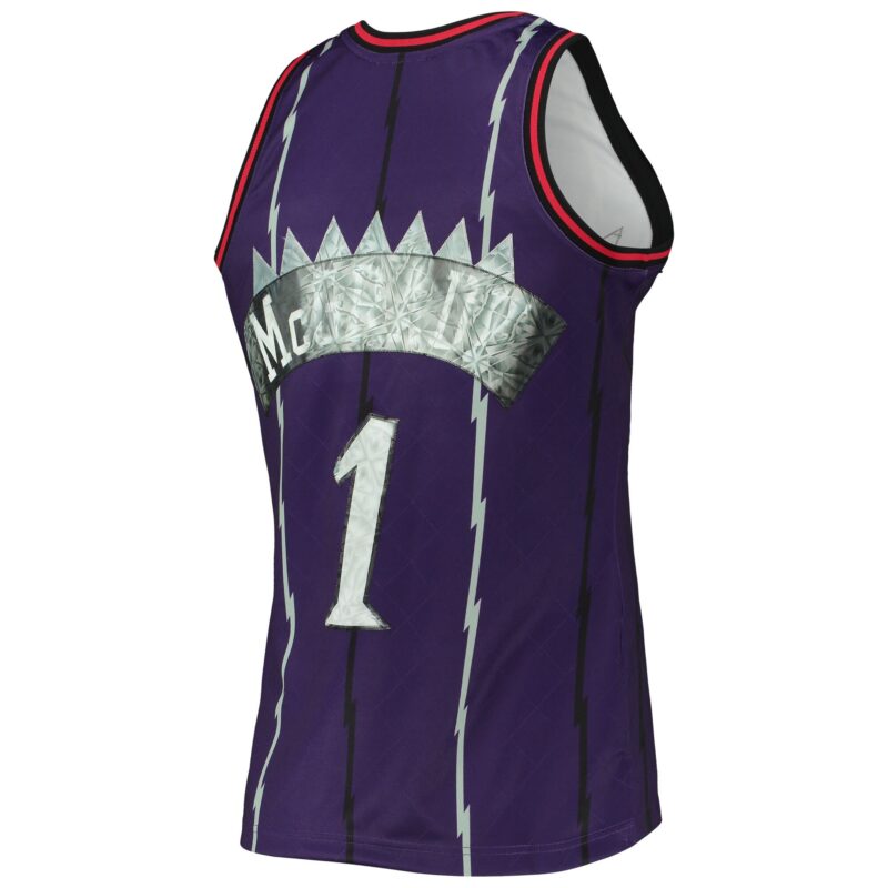 Tracy McGrady Toronto Raptors Mitchell & Ness 1998/99 Hardwood Classics Basketball 75th Anniversary Diamond Swingman Jersey - Purple - Image 3