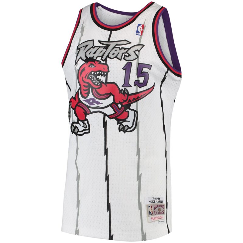 Vince Carter Toronto Raptors Mitchell & Ness 1998/99 Hardwood Classics Swingman Jersey - White - Image 2
