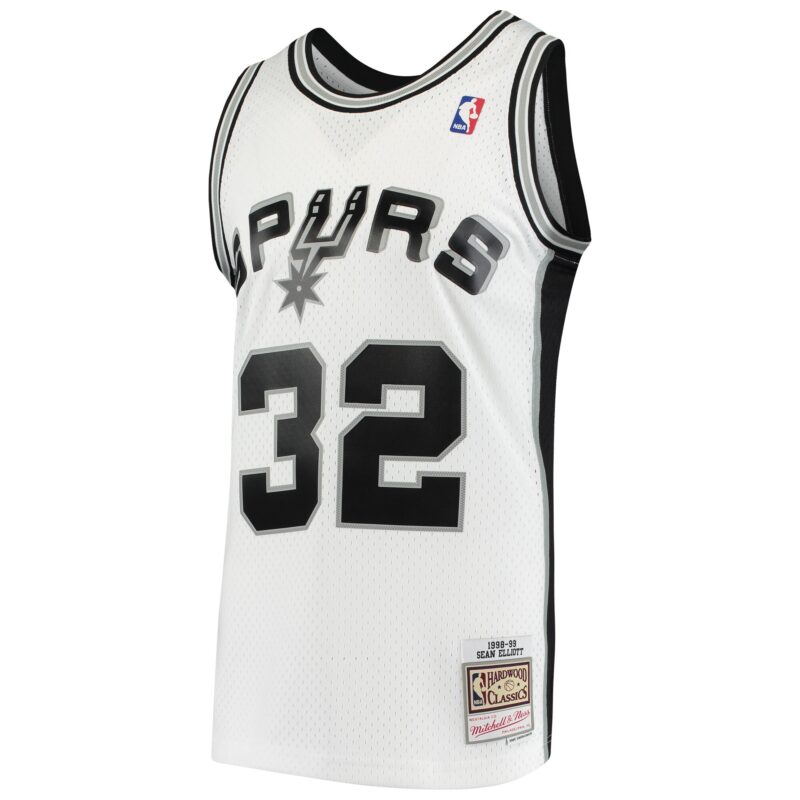 Sean Elliott San Antonio Spurs Mitchell & Ness 1998/99 Hardwood Classics Swingman Jersey - White - Image 2