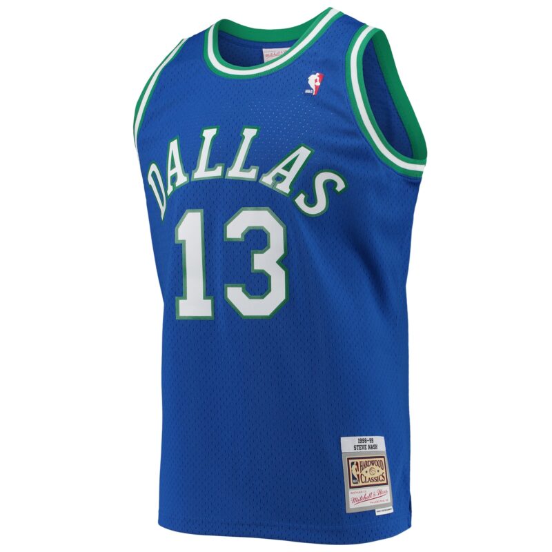 Steve Nash Dallas Mavericks Mitchell & Ness 1998/99 Hardwood Classics Swingman Jersey - Blue - Image 2
