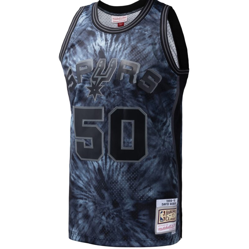 David Robinson San Antonio Spurs Mitchell & Ness Hardwood Classics 1998/99 Tie-Dye Swingman Jersey - Black - Image 2