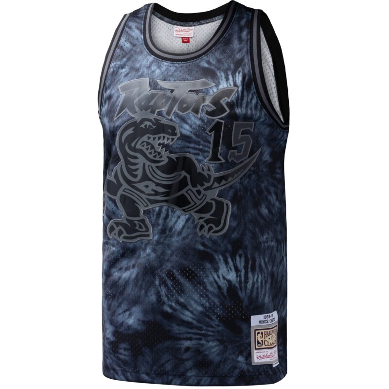 Vince Carter Toronto Raptors Mitchell & Ness Hardwood Classics 1998/99 Tie-Dye Swingman Jersey - Black - Image 2