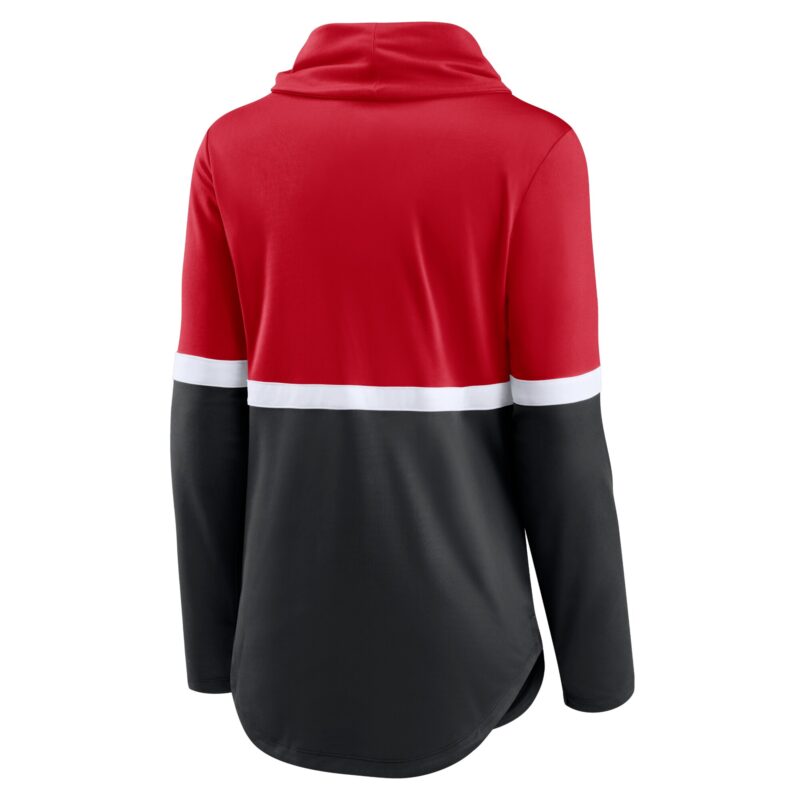 Cincinnati Reds Women's Club Lettering Fashion Performance Pullover Sweatshirt - Red/Black - Image 3