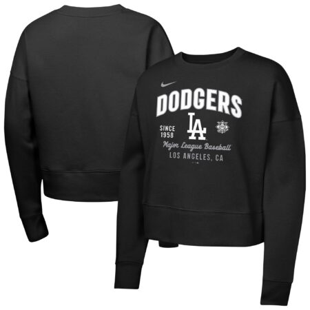 Los Angeles Dodgers Girls Youth Fleece Sweatshirt - Black