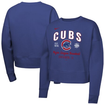 Chicago Cubs Girls Youth Fleece Sweatshirt - Royal