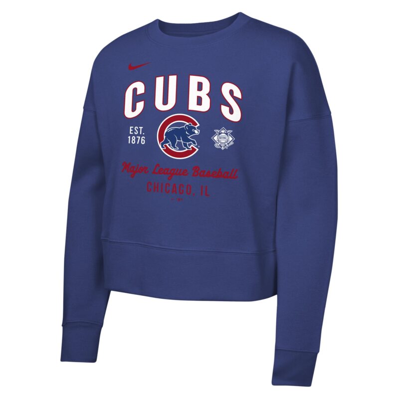 Chicago Cubs Girls Youth Fleece Sweatshirt - Royal - Image 2