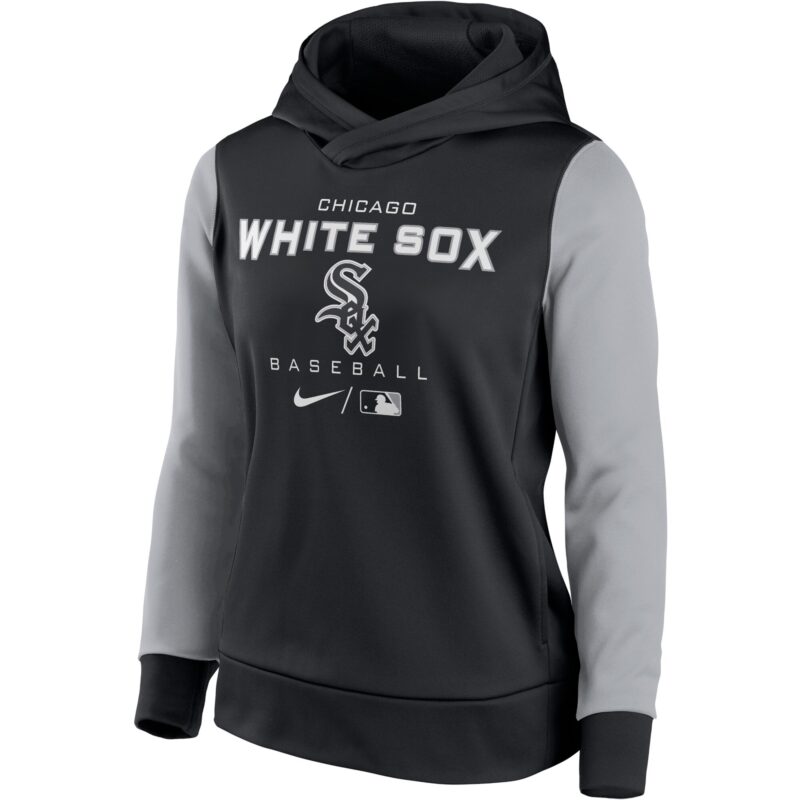Chicago White Sox Women's Collection Pullover Hoodie - Black/Gray - Image 2
