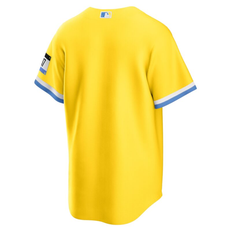Boston Red Sox City Connect Jersey - Gold/Light Blue - Image 3