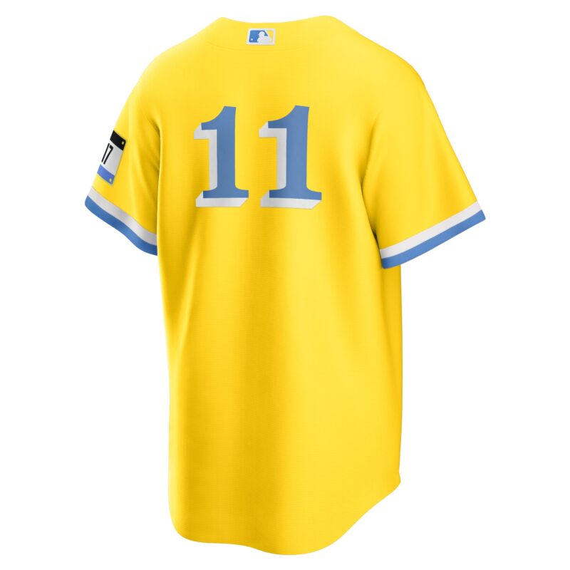 Rafael Devers Boston Red Sox City Connect Player Jersey - Gold/Light Blue - Image 3