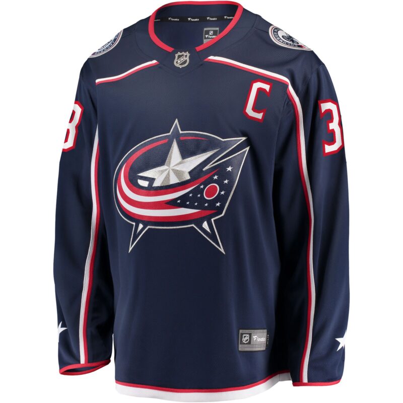Boone Jenner Columbus Blue Jackets Home Captain Patch Breakaway Player Jersey - Navy - Image 2