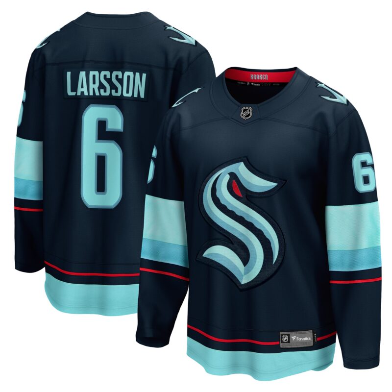 Adam Larsson Seattle Kraken Home Breakaway Player Jersey - Deep Sea Blue