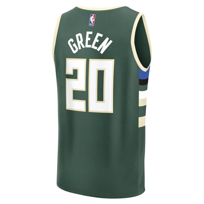 A.J. Green Milwaukee Bucks Fast Break Player Jersey - Icon Edition - Hunter Green - Image 3