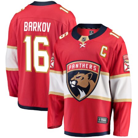 Aleksander Barkov Florida Panthers Captain Patch Home Breakaway Jersey - Red