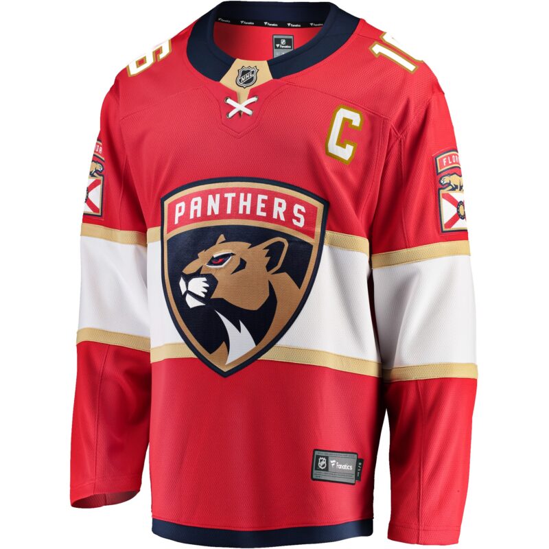 Aleksander Barkov Florida Panthers Captain Patch Home Breakaway Jersey - Red - Image 2