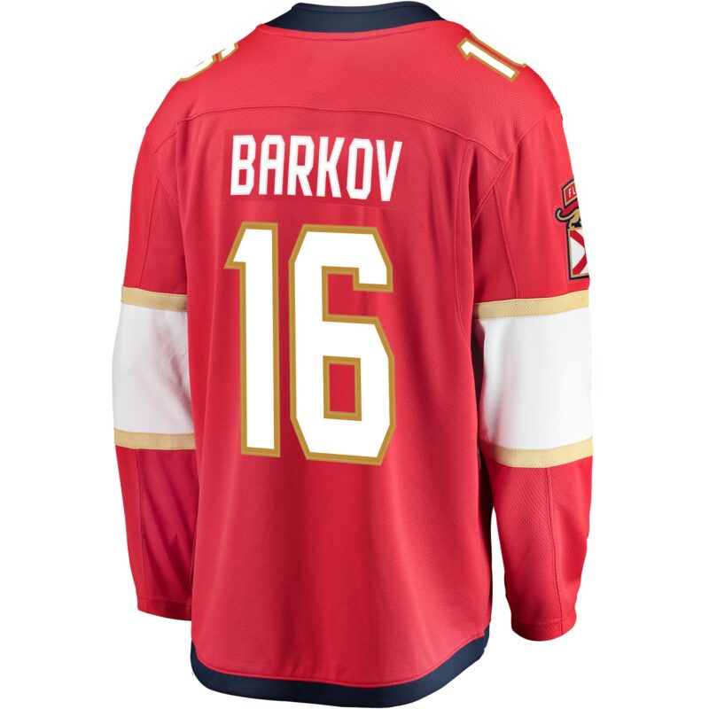Aleksander Barkov Florida Panthers Captain Patch Home Breakaway Jersey - Red - Image 3