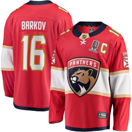 Aleksander Barkov Florida Panthers Home 2024 Stanley Cup Champions Breakaway Player Jersey – Red