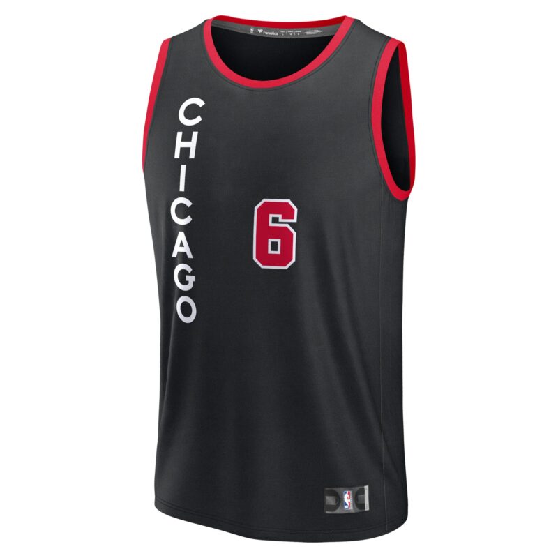 Alex Caruso Chicago Bulls Fast Break Jersey - Black - City Edition - Image 2