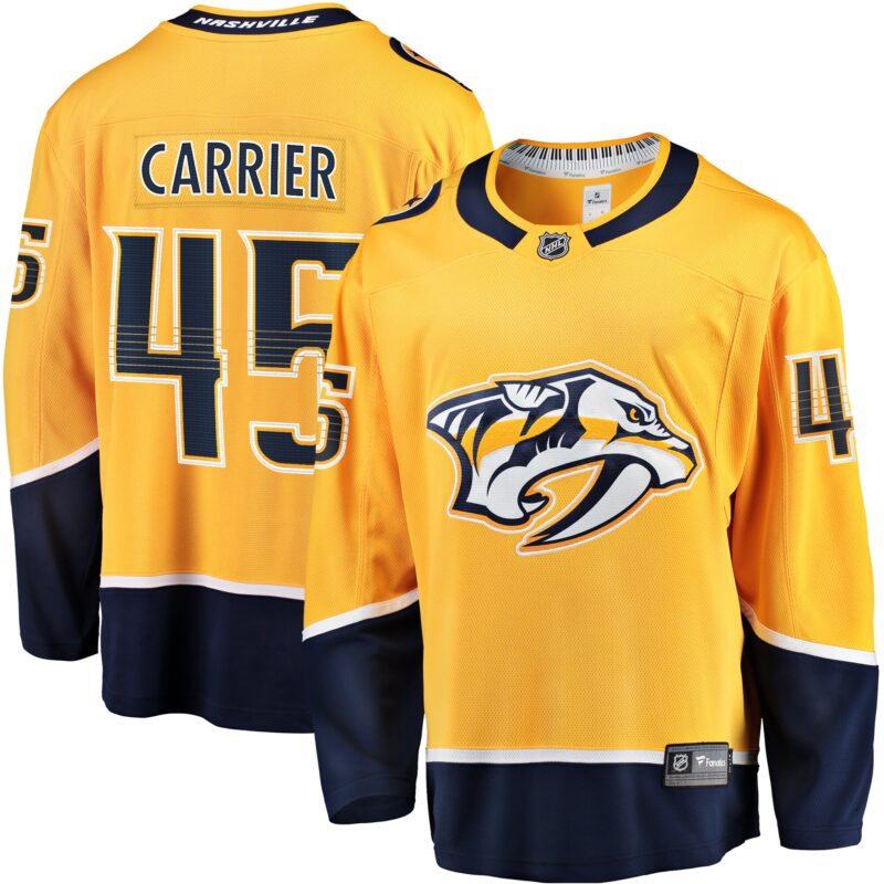 Alexandre Carrier Nashville Predators Premier Breakaway Player Jersey - Gold