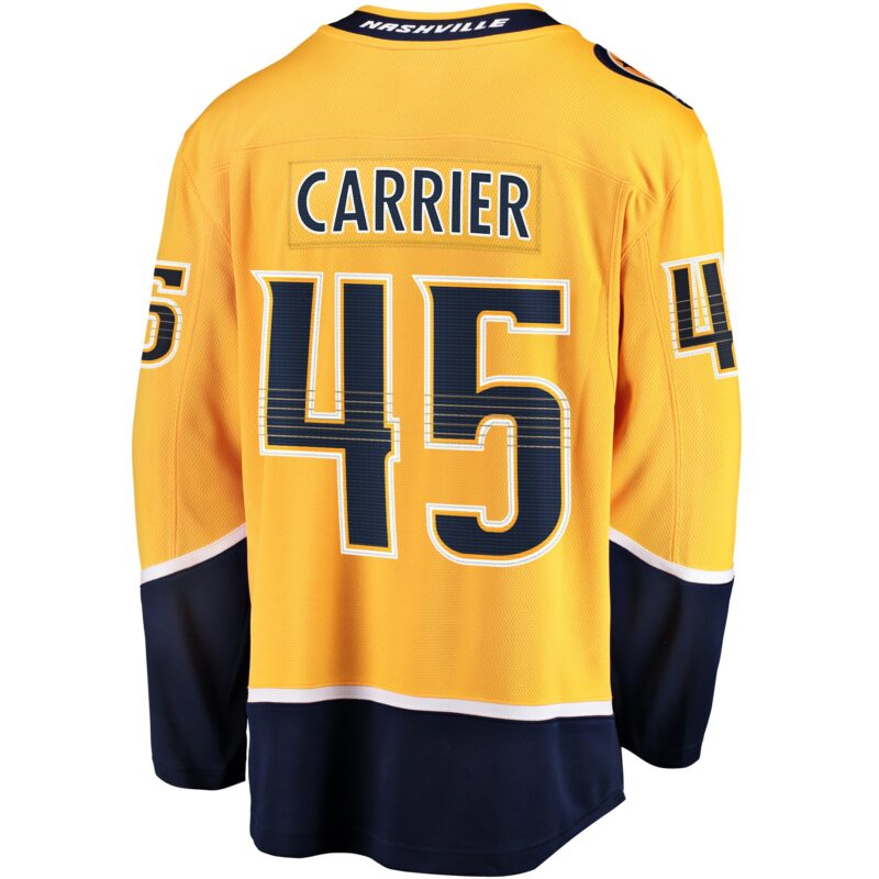 Alexandre Carrier Nashville Predators Premier Breakaway Player Jersey - Gold - Image 3