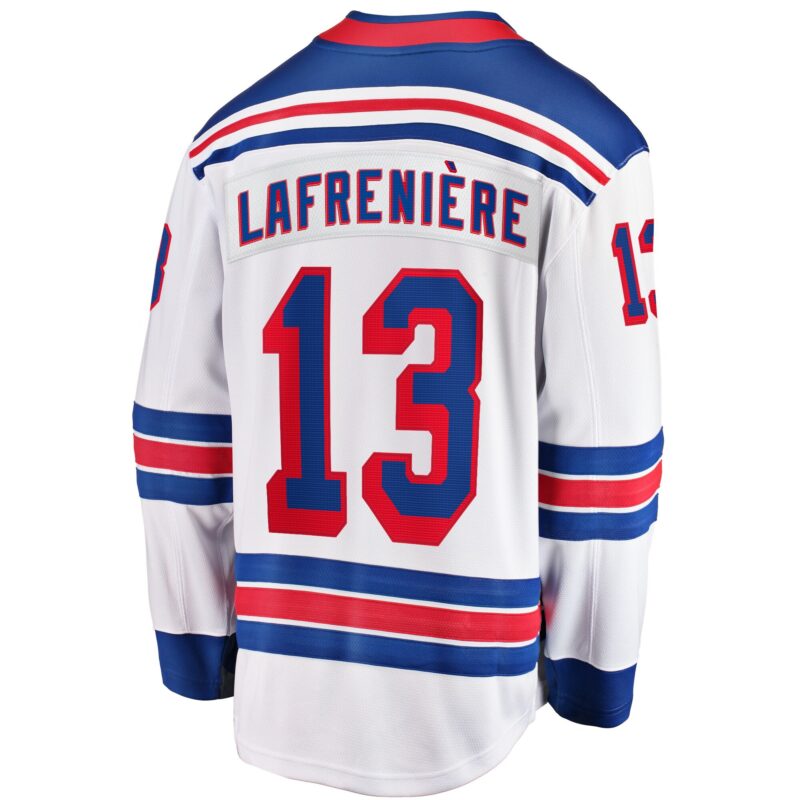 Alexis Lafreniere New York Rangers Away Premier Breakaway Player Jersey - White - Image 3