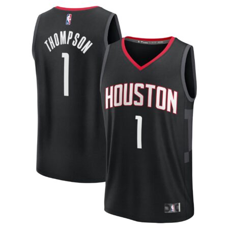 Amen Thompson Houston Rockets Fast Break Player Jersey - Statement Edition - Black