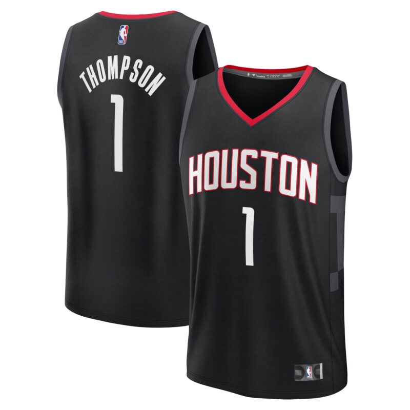 Amen Thompson Houston Rockets Fast Break Player Jersey - Statement Edition - Black