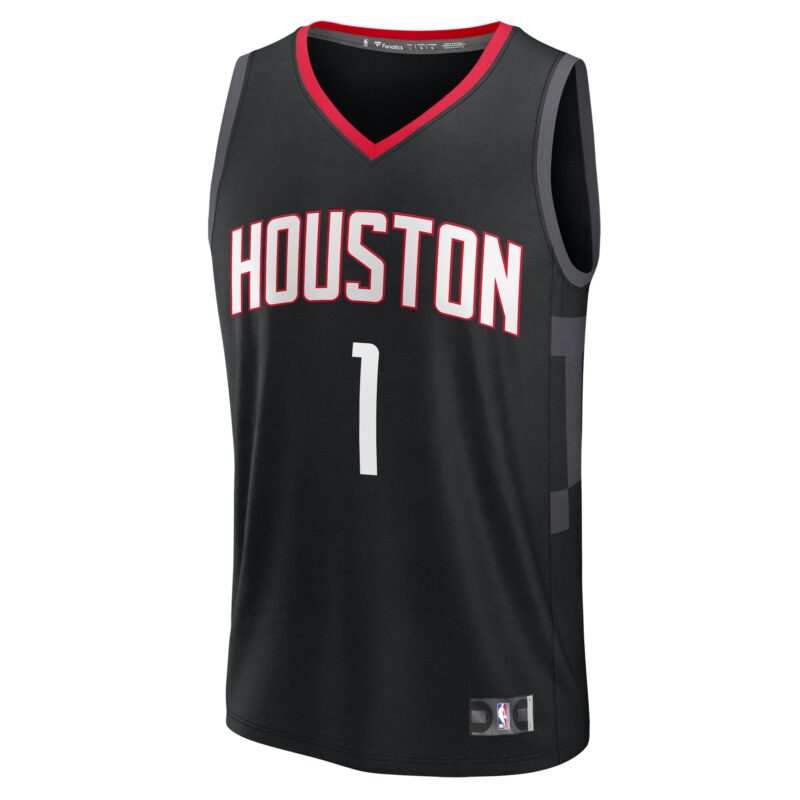 Amen Thompson Houston Rockets Fast Break Player Jersey - Statement Edition - Black - Image 2