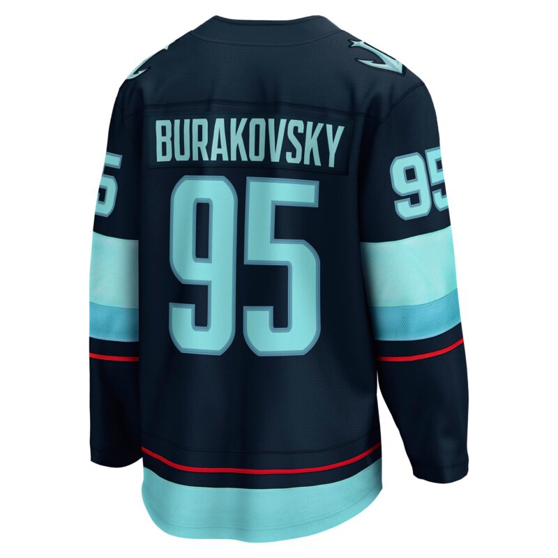 Andre Burakovsky Seattle Kraken Home Breakaway Player Jersey - Deep Sea Blue - Image 3