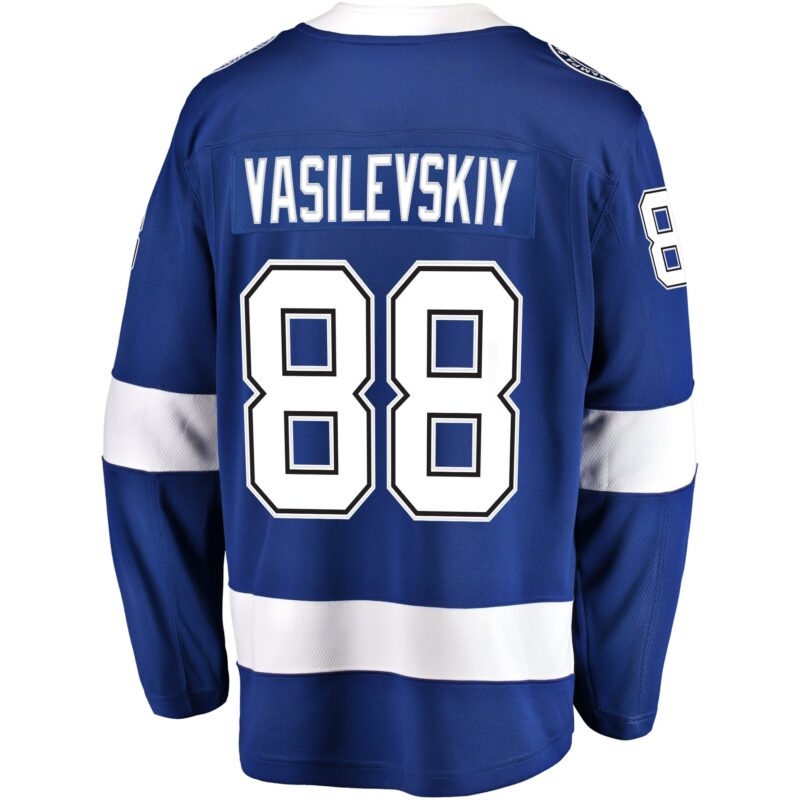 Andrei Vasilevskiy Tampa Bay Lightning Home Premier Breakaway Player Jersey - Blue - Image 3