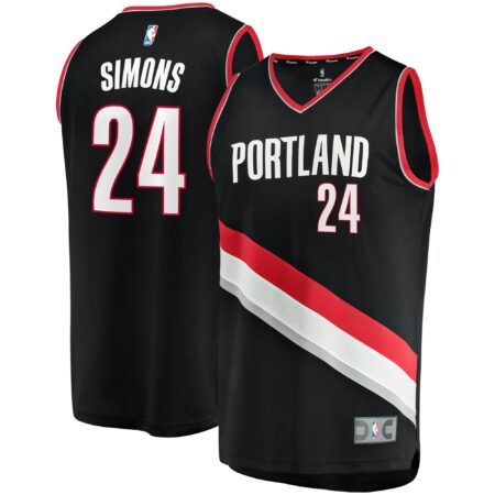 Anfernee Simons Portland Trail Blazers Fast Break Jersey Black - Icon Edition