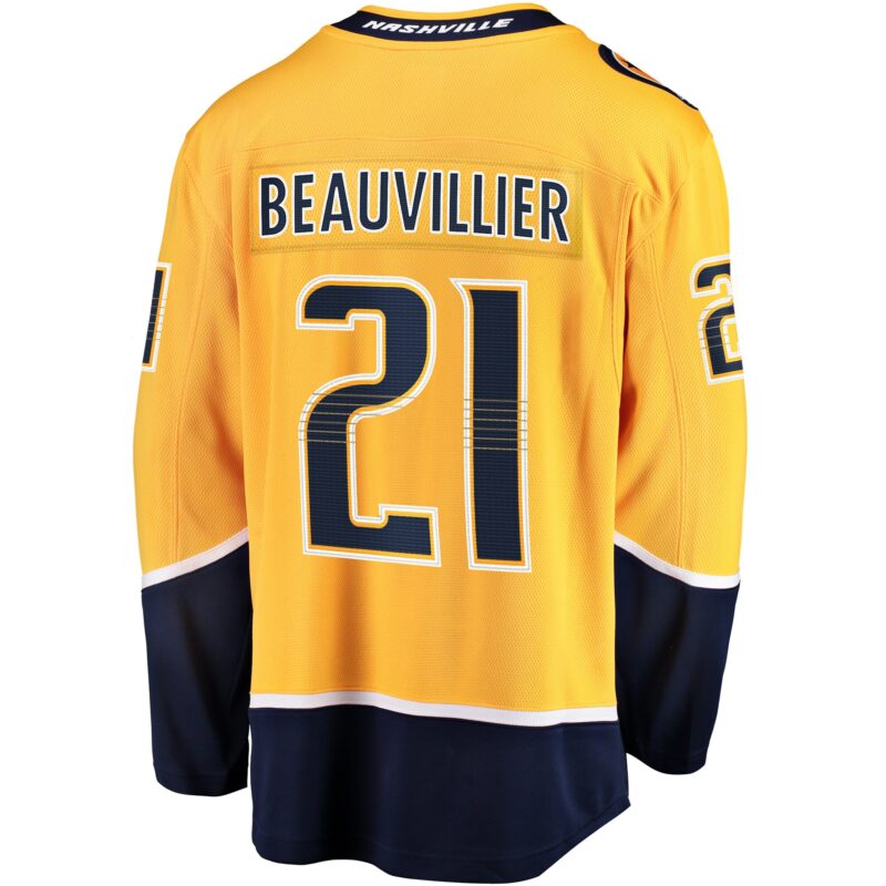 Anthony Beauvillier Nashville Predators Premier Breakaway Player Jersey - Gold - Image 3