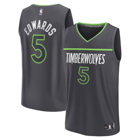 Anthony Edwards Minnesota Timberwolves Fast Break Player Jersey - Statement Edition - Anthracite