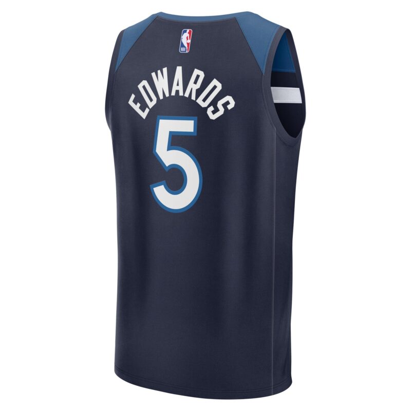 Anthony Edwards Minnesota Timberwolves Fast Break Player Jersey - Icon Edition - Navy - Image 3