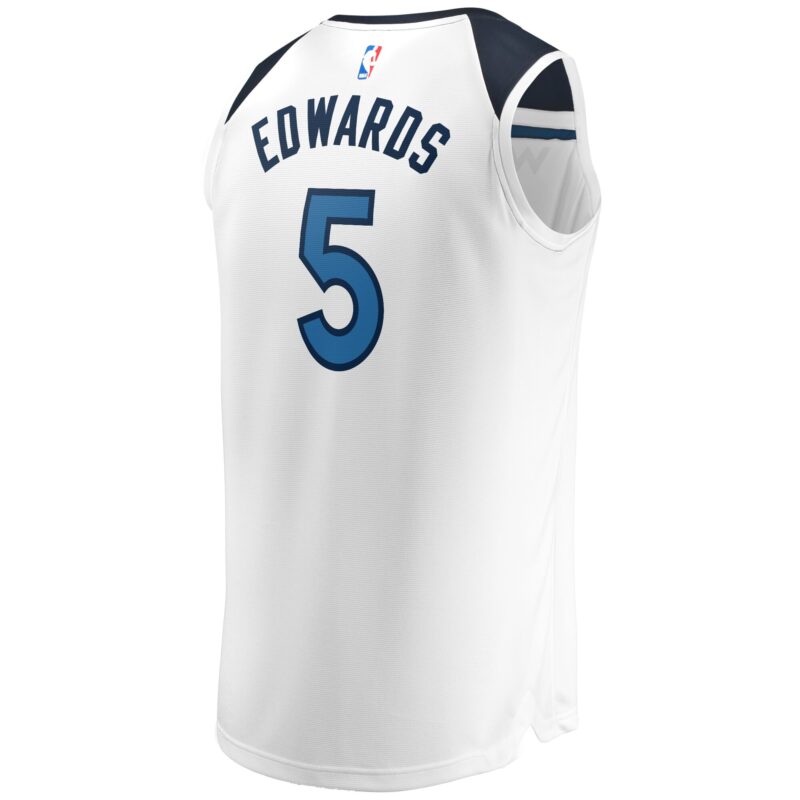 Anthony Edwards Minnesota Timberwolves Fast Break Player Jersey - Association Edition - White - Image 3