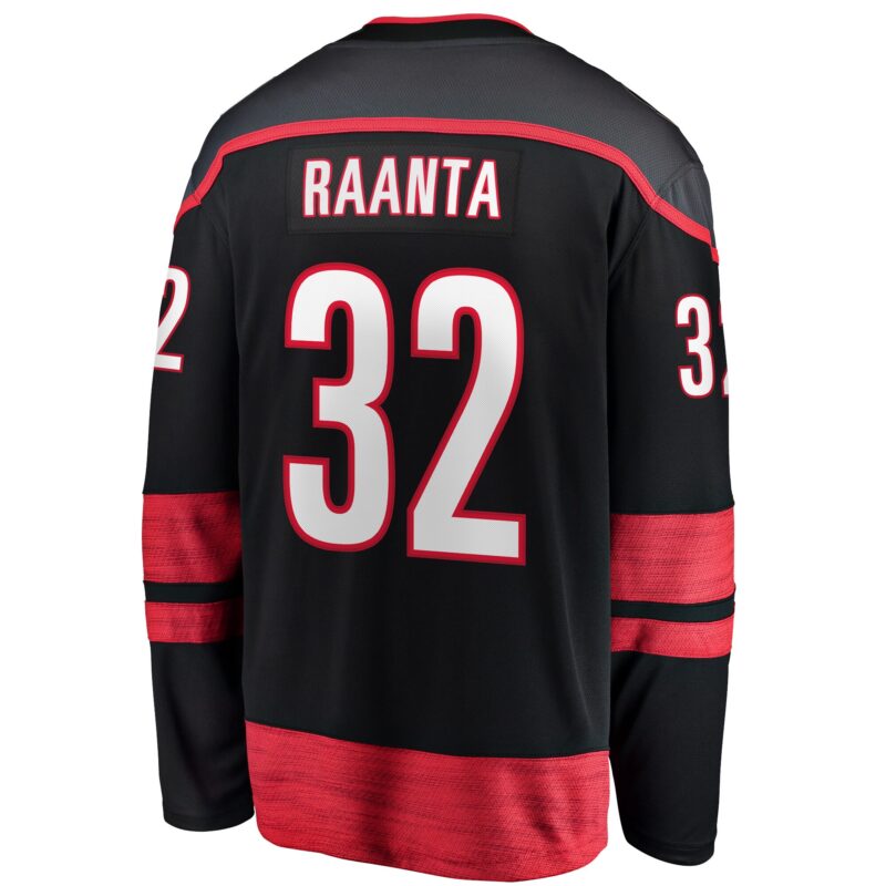 Antti Raanta Carolina Hurricanes Home Breakaway Player Jersey - Black - Image 3