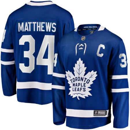 Auston Matthews Toronto Maple Leafs Captain Patch Home Breakaway Player Jersey - Blue