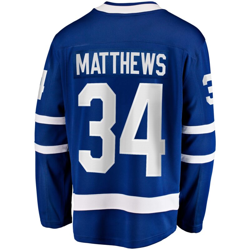 Auston Matthews Toronto Maple Leafs Captain Patch Home Breakaway Player Jersey - Blue - Image 3