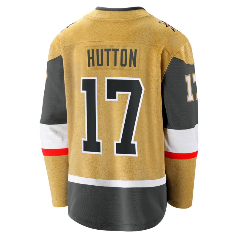 Ben Hutton Vegas Golden Knights Home Premier Breakaway Player Jersey - Gold - Image 3