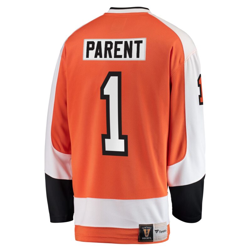 Bernie Parent Philadelphia Flyers Premier Breakaway Retired Player Jersey - Orange - Image 3