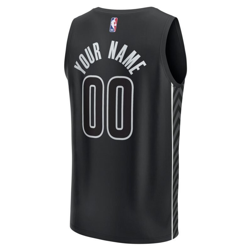 Brooklyn Nets Custom Fast Break Jersey - Statement Edition - Black - Image 3