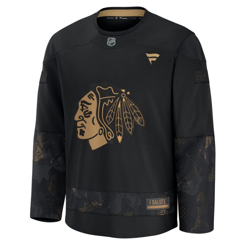 Chicago Blackhawks 2024 Military Appreciation Practice Jersey - Black - Image 2