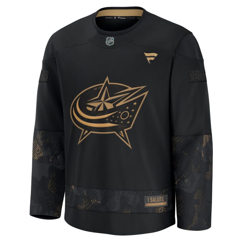 Columbus Blue Jackets 2024 Military Appreciation Practice Jersey - Black - Image 2
